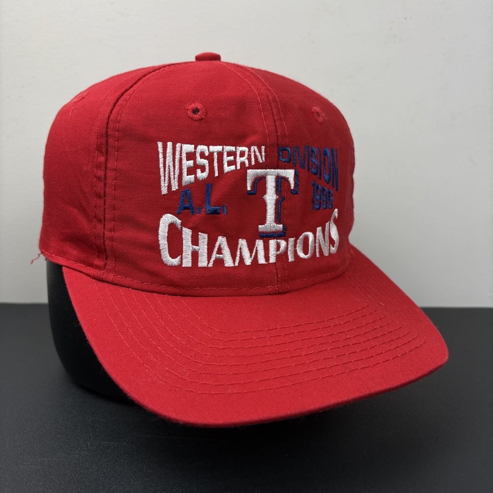 Vintage 90s Texas Rangers 1996 AL Western Division Champions Logo 7 Snapback Hat